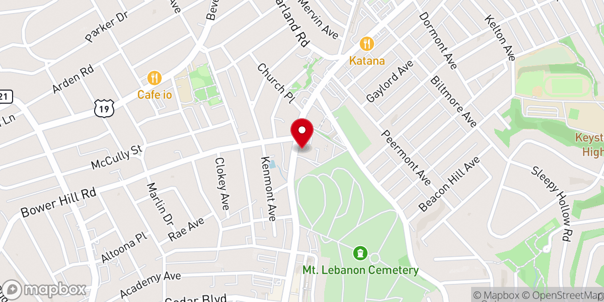 Map showing location of Saint Bernard Church