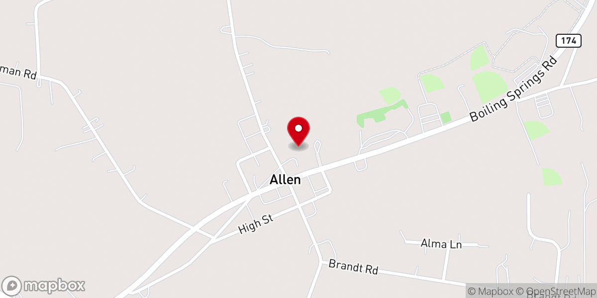 Map showing location of Mt Zion Lutheran Church