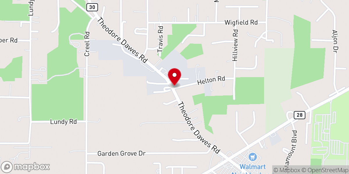 Map showing location of Helton Road Baptist Church
