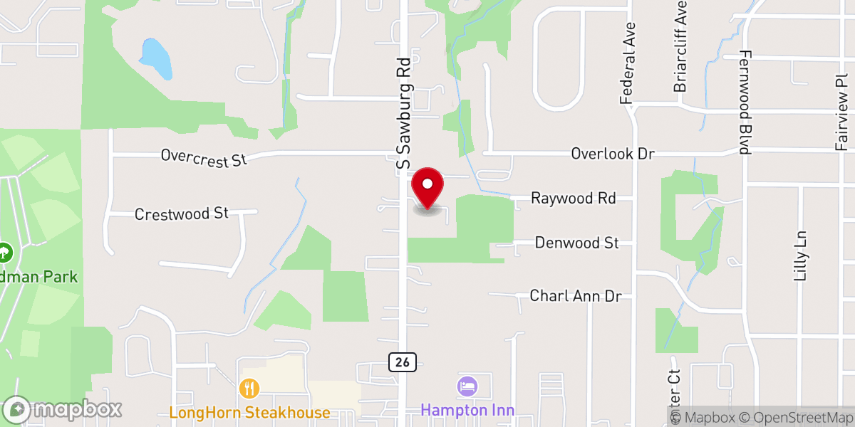 Map showing location of Southside Church of God