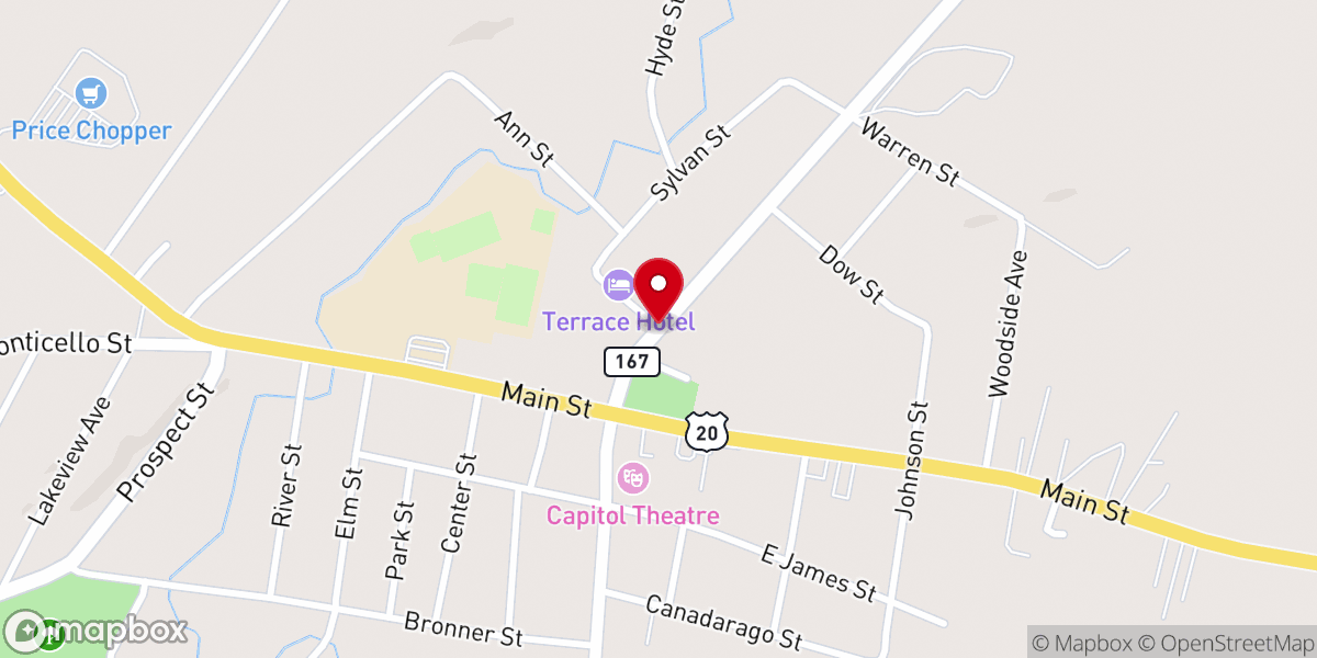 Map showing location of Richfield Springs Bible Church