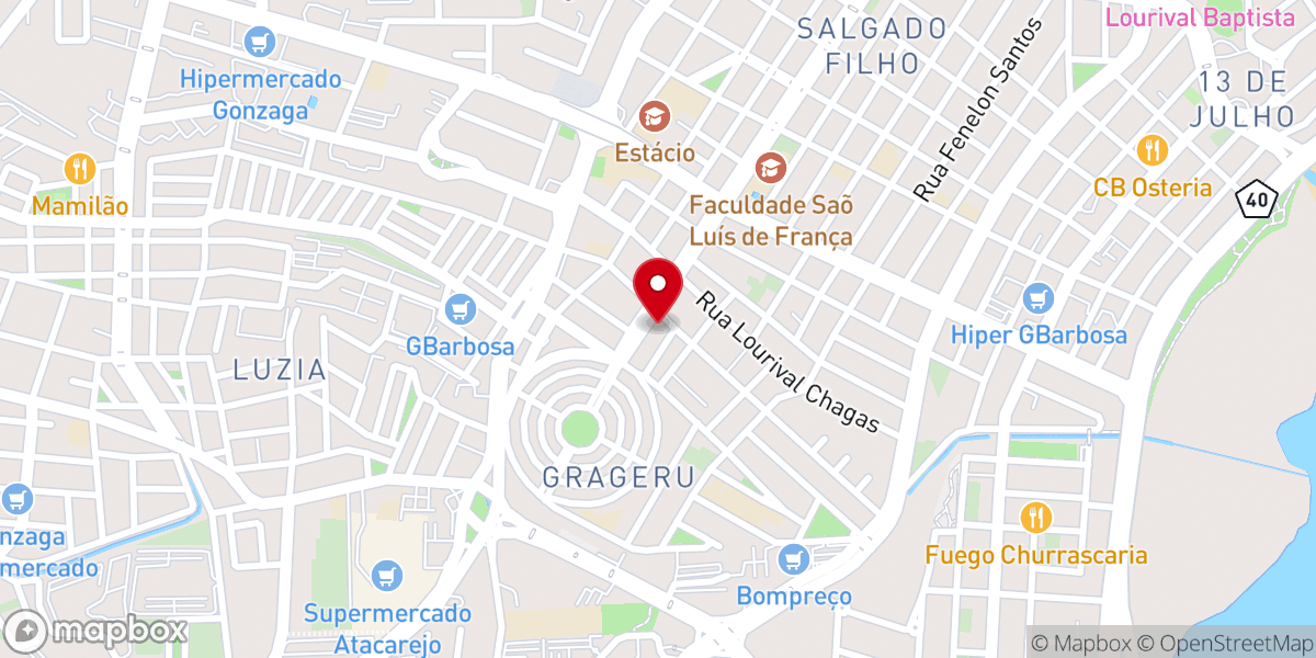 Map showing location of Paróquia Sagrado Coração de Jesus do Grageru