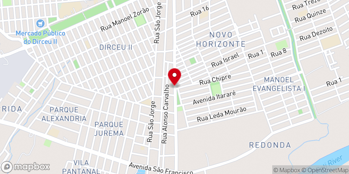 Map showing location of Igreja Batista em Redonda