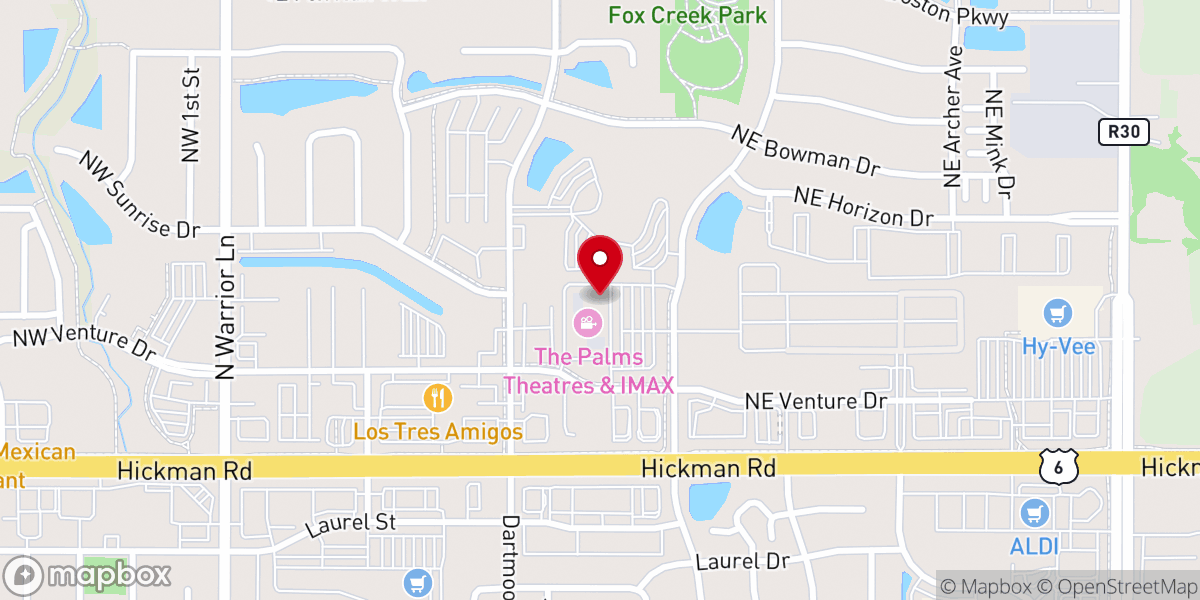 Map showing location of Hilltop Church