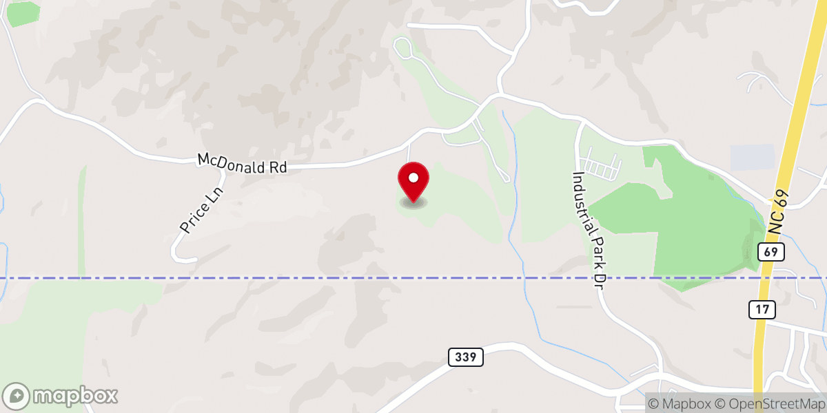 Map showing location of Mountain Grace Baptist Church