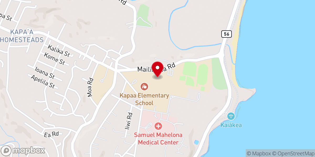 Map showing location of New Hope Kaua'i
