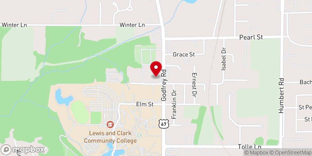 Map showing location of Godfrey Congregational Church