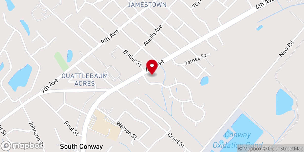 Map showing location of Mercy Baptist Church
