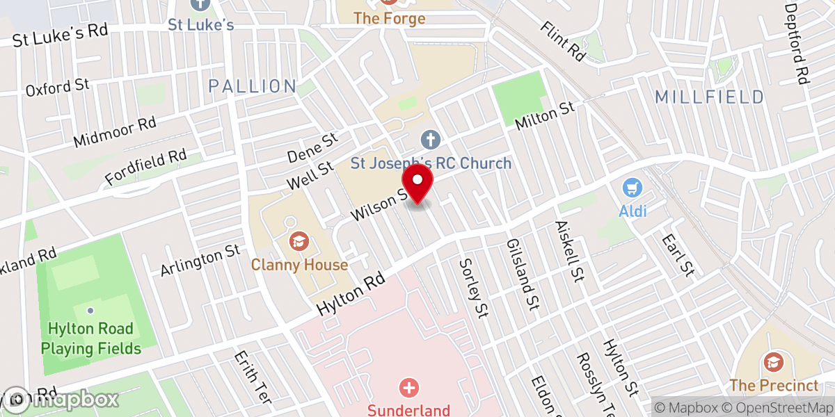 Map showing location of Malayalam Pentecost church Sunderland