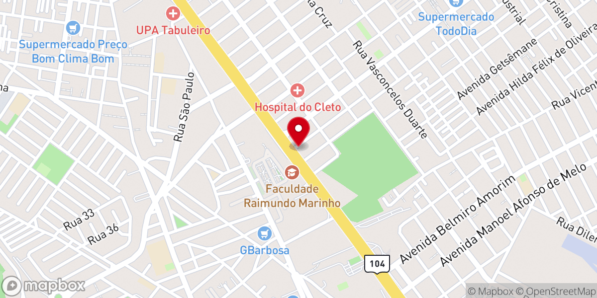 Map showing location of Igreja Bíblica Glória de Cristo