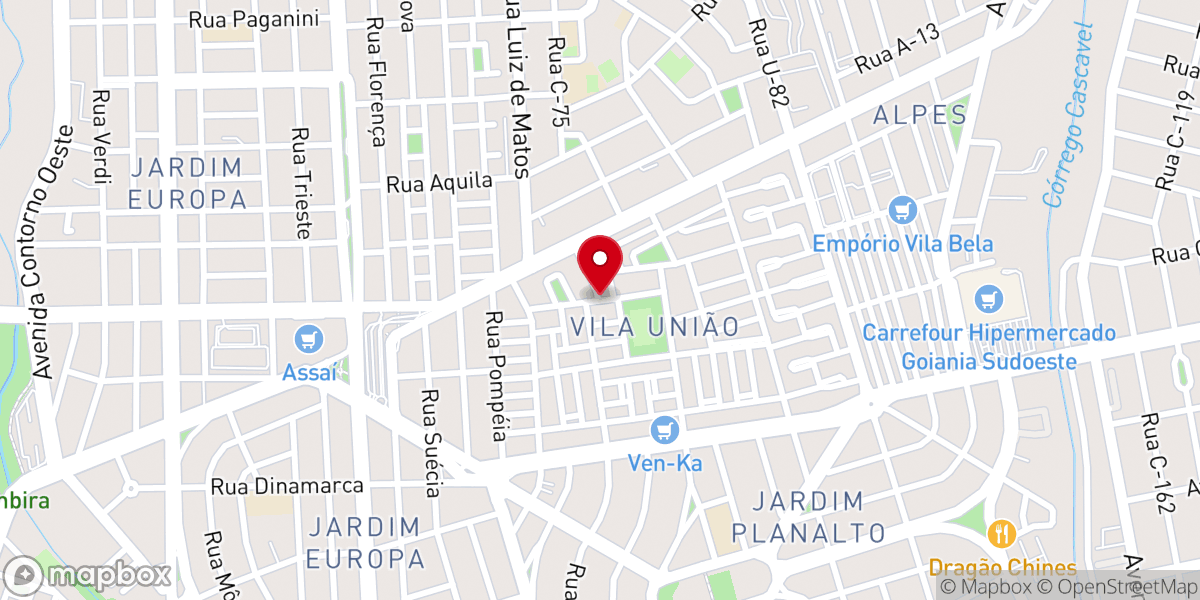 Map showing location of Paróquia Nossa Senhora Rainha da Paz | Arquidiocese de Goiânia