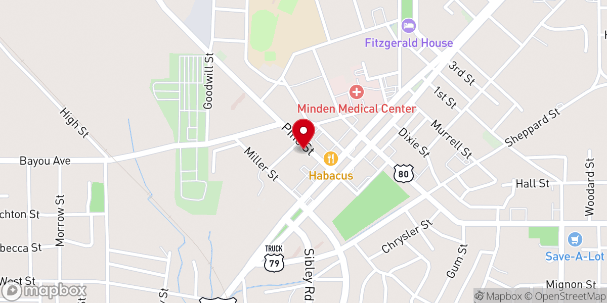 Map showing location of Louisiana Veterans Affairs Office