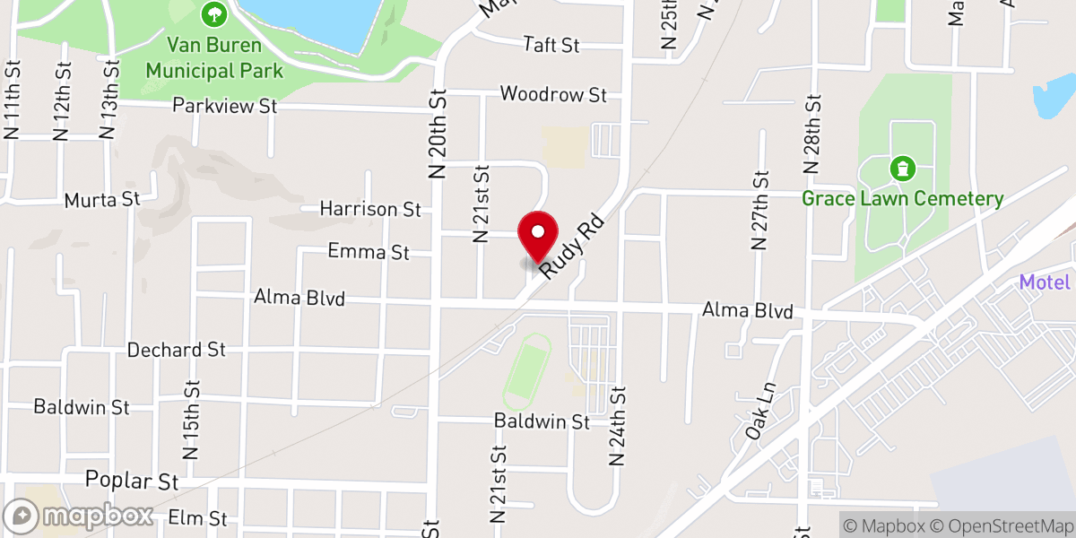 Map showing location of Calvary Missionary Baptist Church