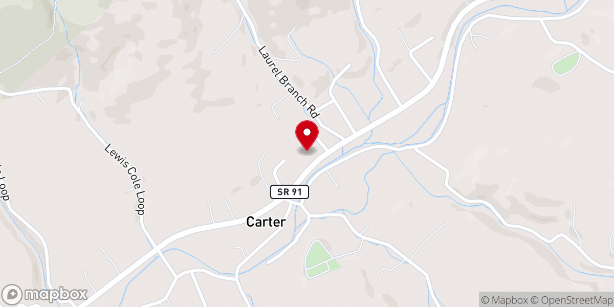Map showing location of Stoney Creek Baptist Church