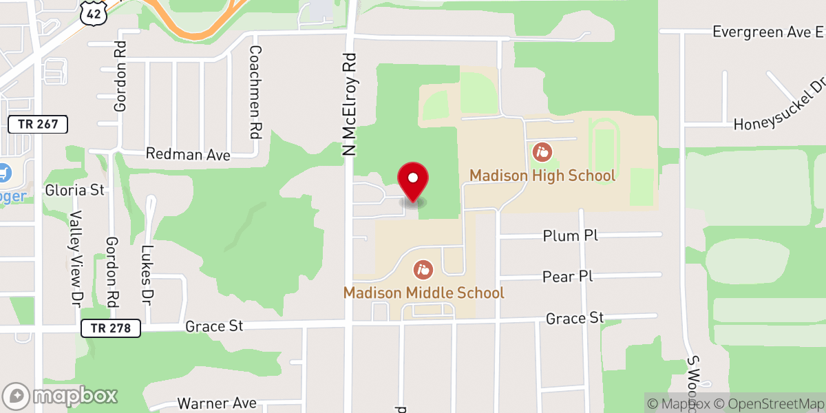 Map showing location of Mayflower Congregational Church