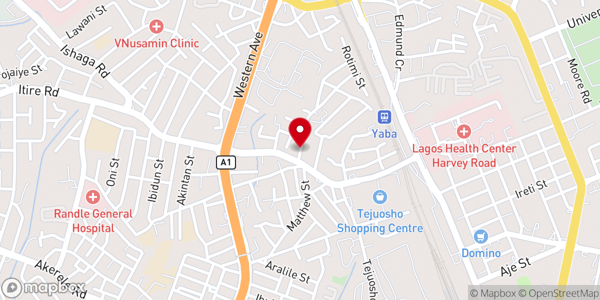 Map showing location of The Redeemed Christian Church Of God