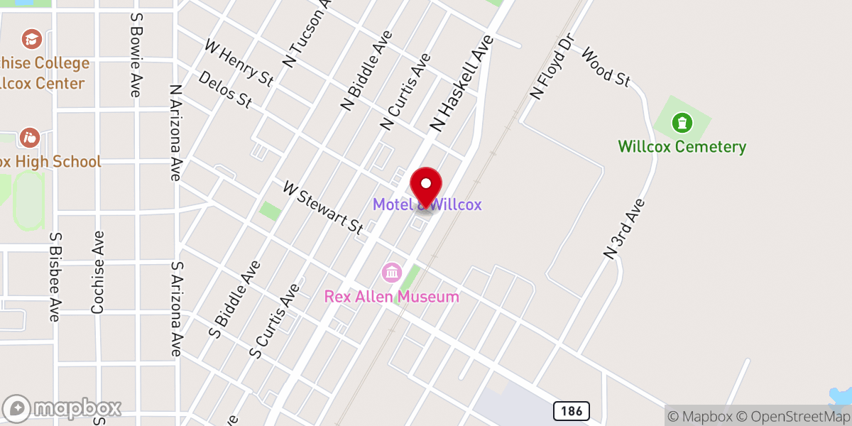 Map showing location of Willcox Public Works