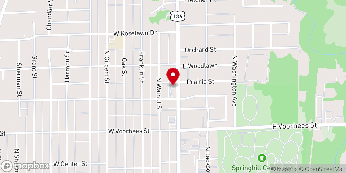 Map showing location of Indianola United Methodist Church