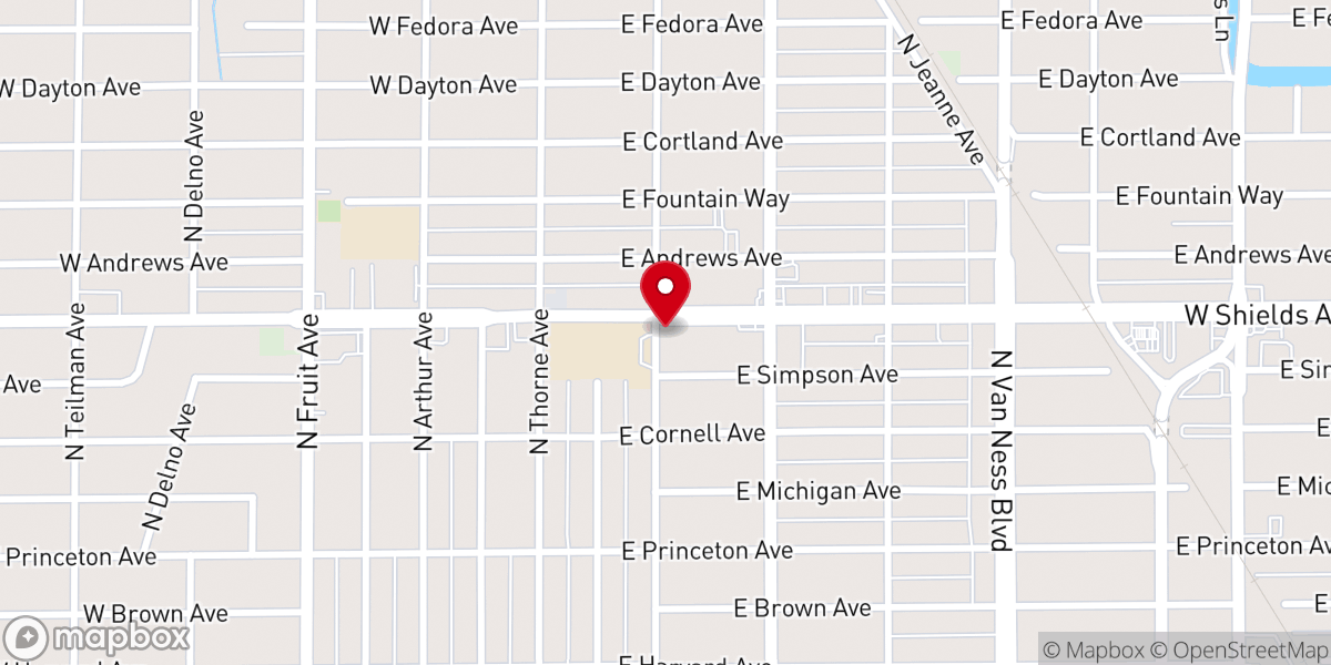 Map showing location of Faith Community Baptist Church of Fresno