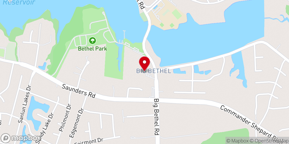 Map showing location of Harbor Baptist Church