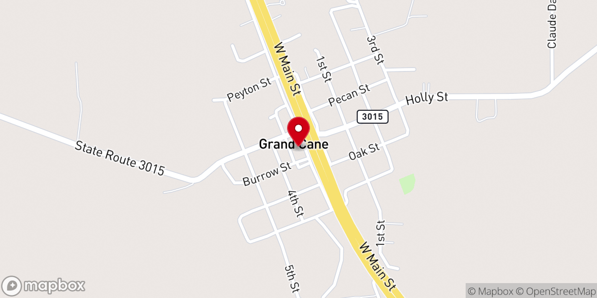 Map showing location of Grand Cane Merchants Association