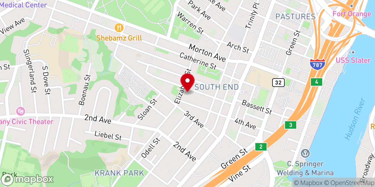 Map showing location of Mount Calvary Baptist Church