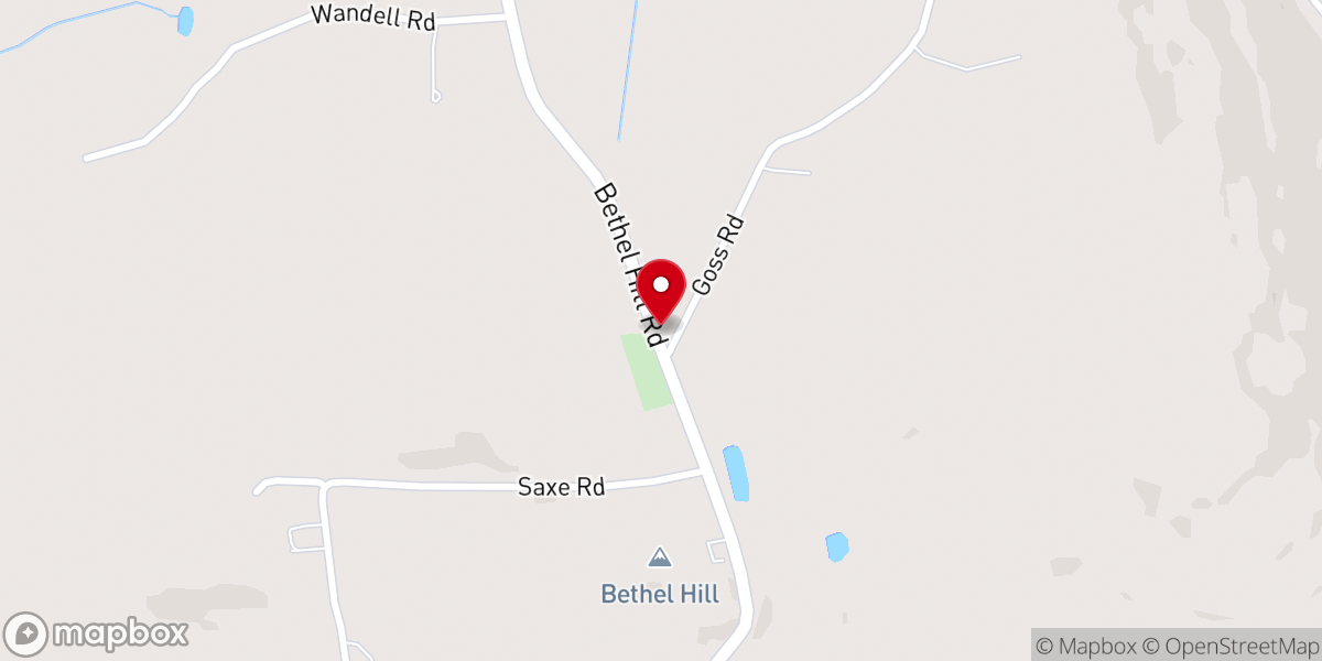 Map showing location of Bethel Church