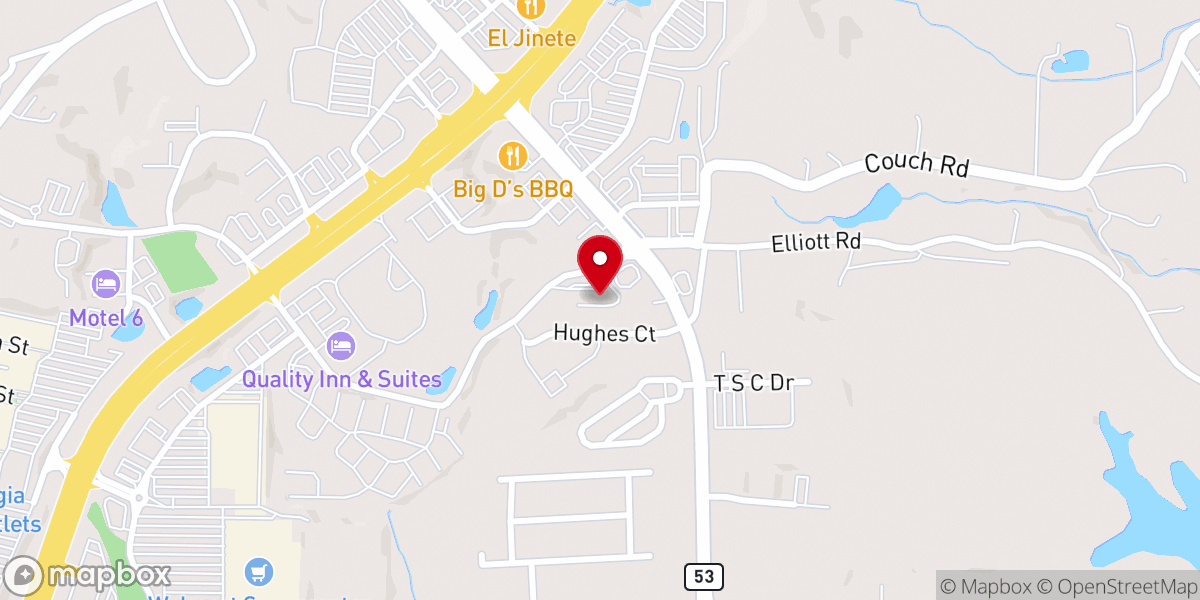 Map showing location of Grace Community Church
