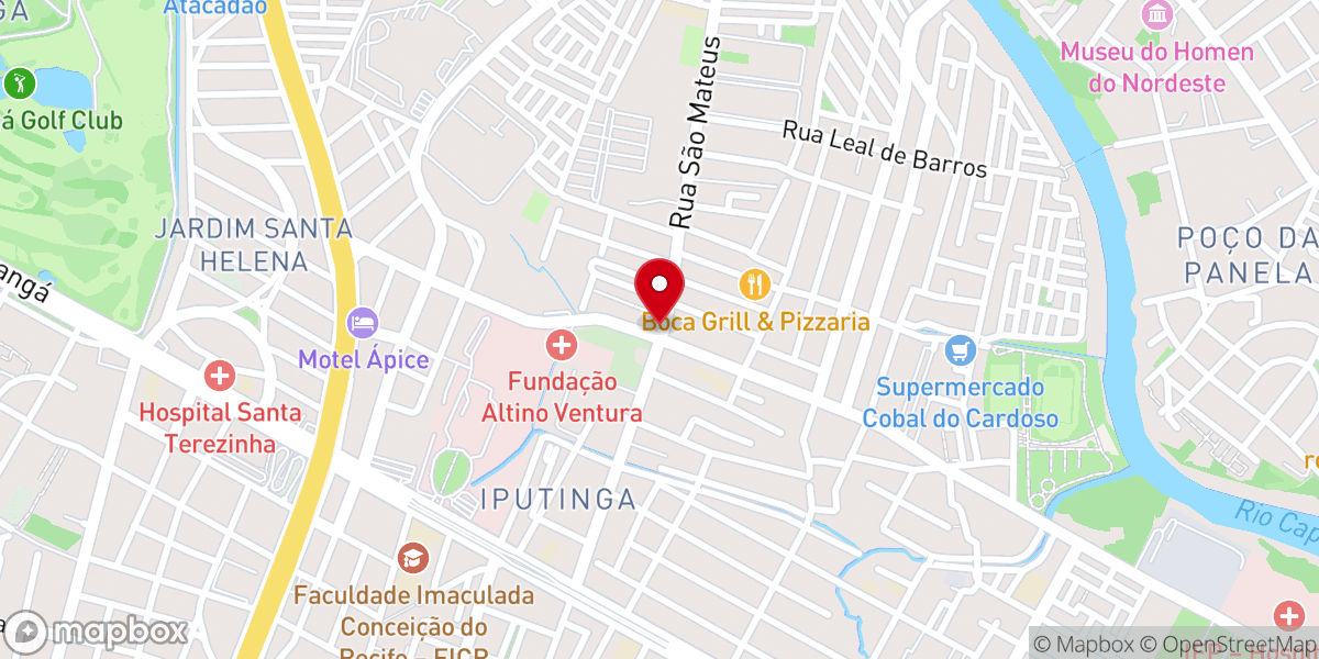 Map showing location of Igreja Batista Central da Iputinga