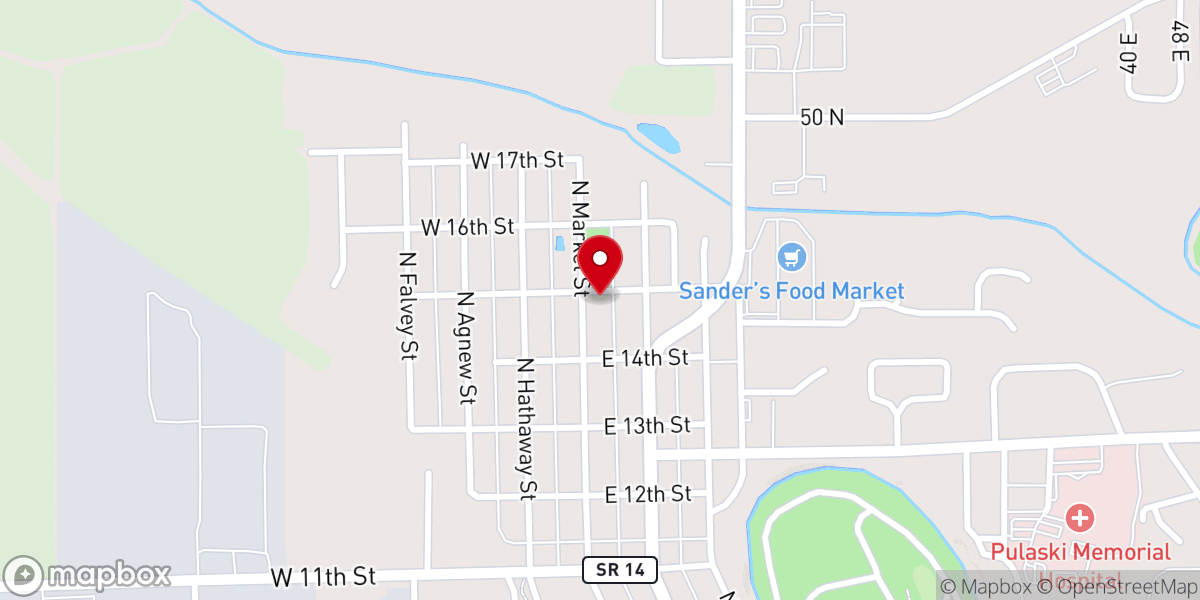 Map showing location of Calvary Baptist Church