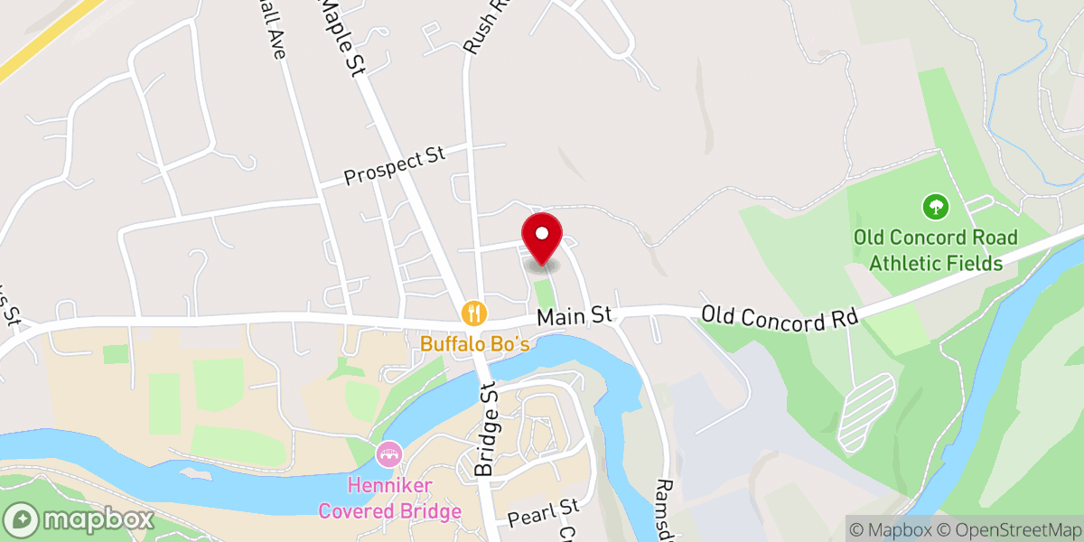 Map showing location of Henniker Community Center