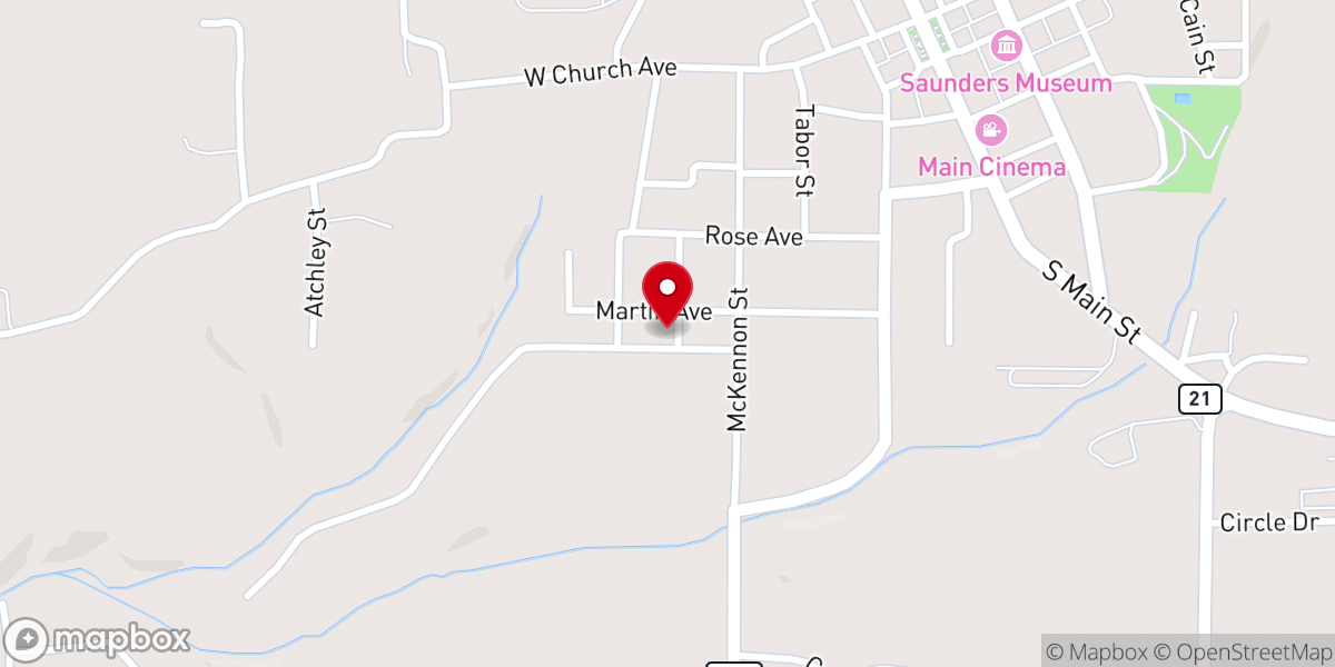 Map showing location of First Freewill Baptist Church