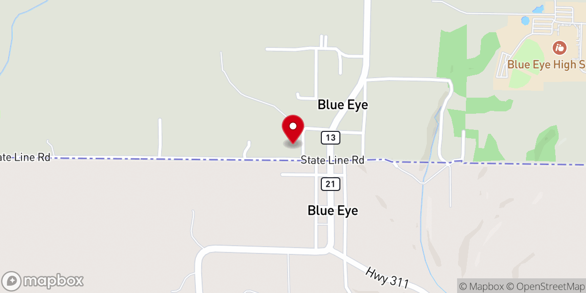 Map showing location of Mt. Olivet Free Will Baptist Church