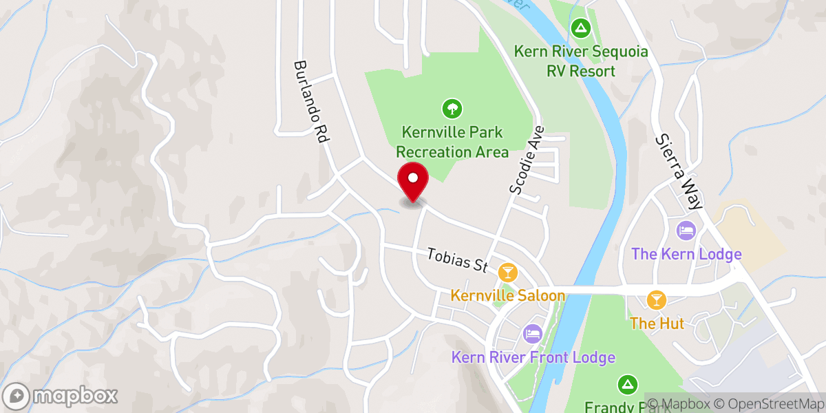 Map showing location of Kernville United Methodist Church