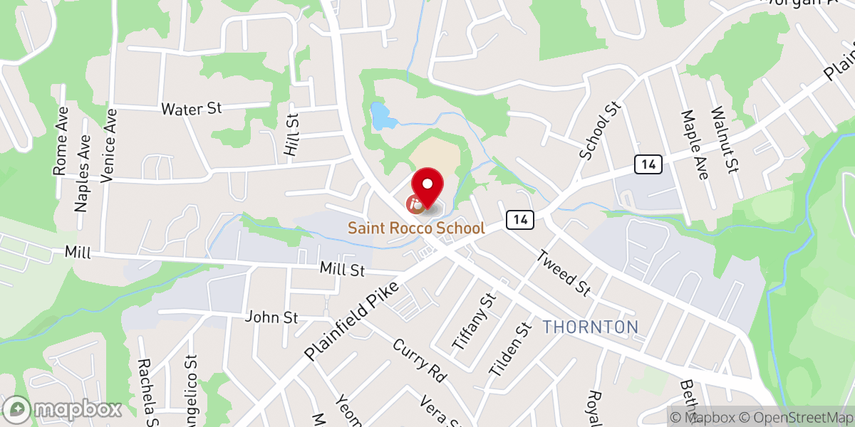 Map showing location of St. Rocco's Church
