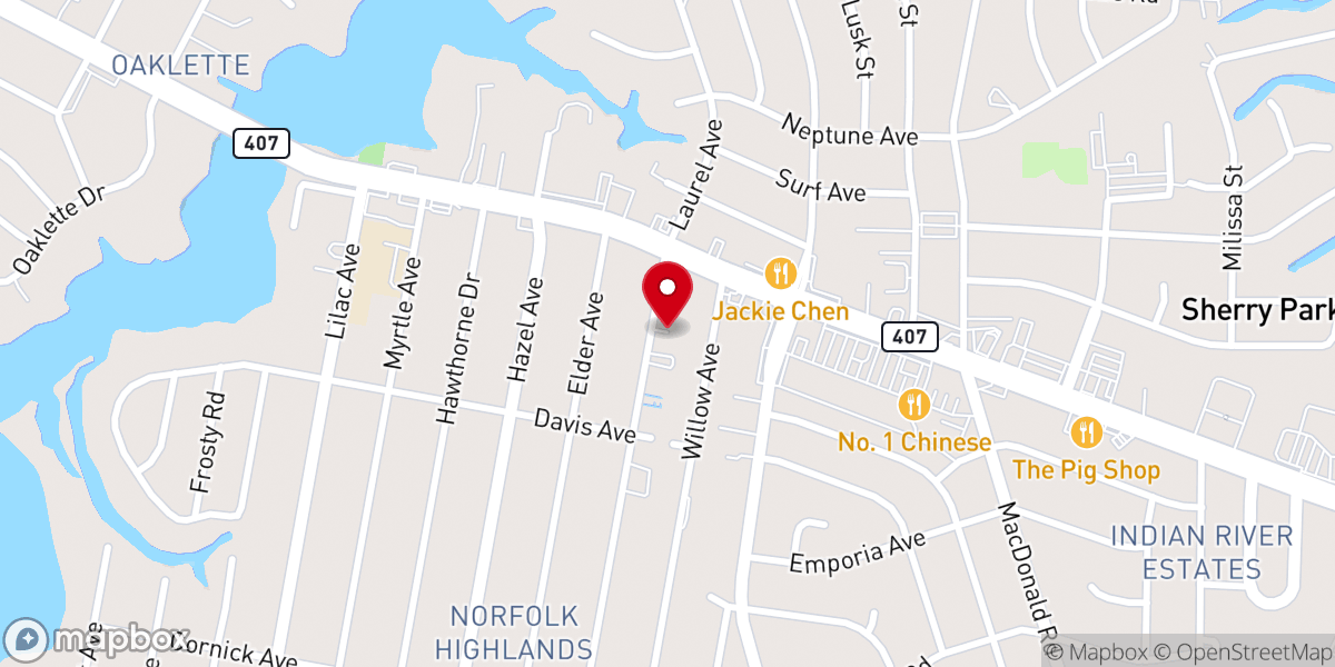 Map showing location of Laurel Avenue Church of Christ