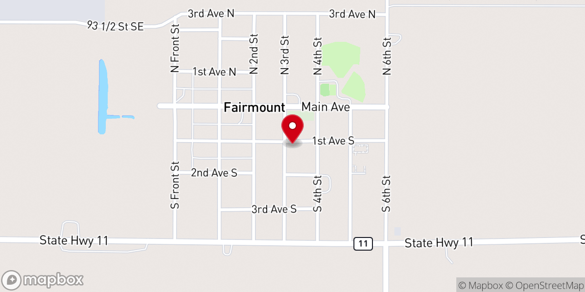 Map showing location of First English Lutheran Church