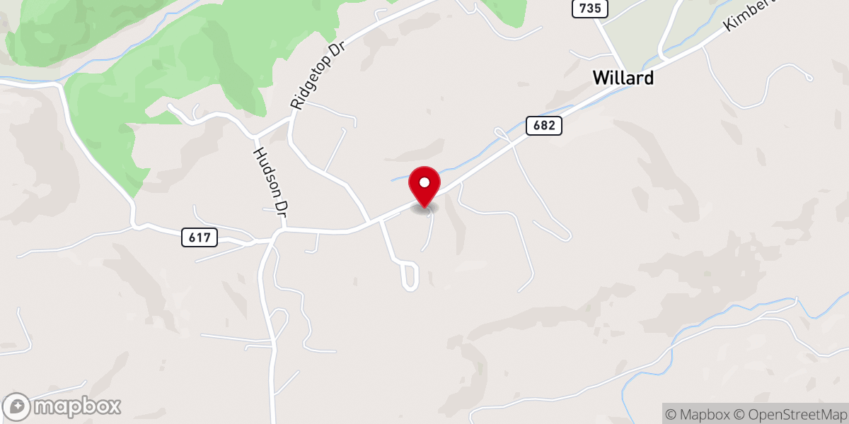 Map showing location of Kimberlin Lutheran Church