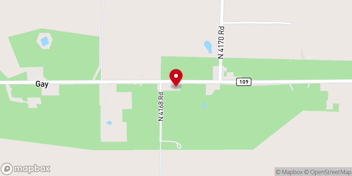 Map showing location of Antioch Baptist church