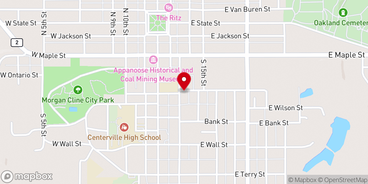 Map showing location of Second Baptist Church