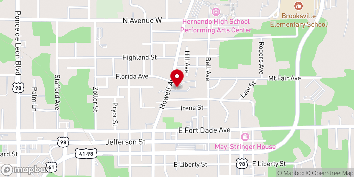 Map showing location of First Baptist Church