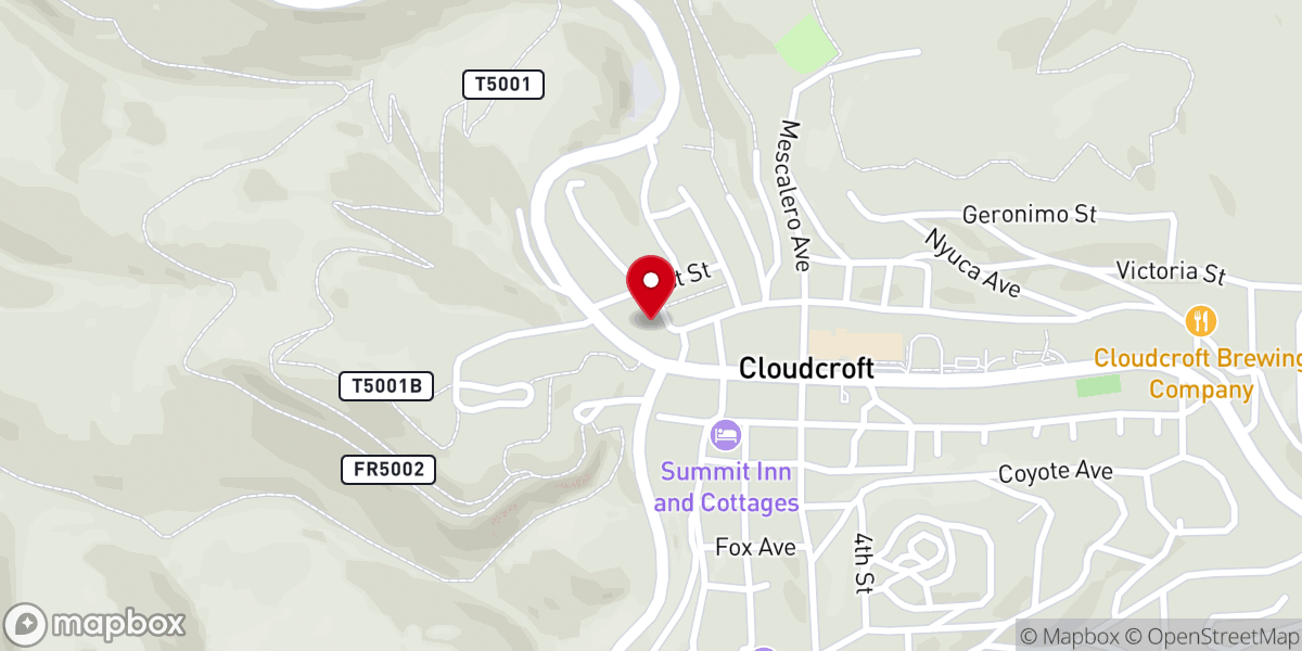 Map showing location of Summit Christian Fellowship, Cloudcroft