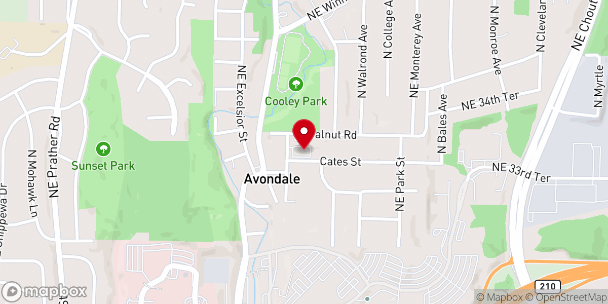 Map showing location of Gospel Center Inc