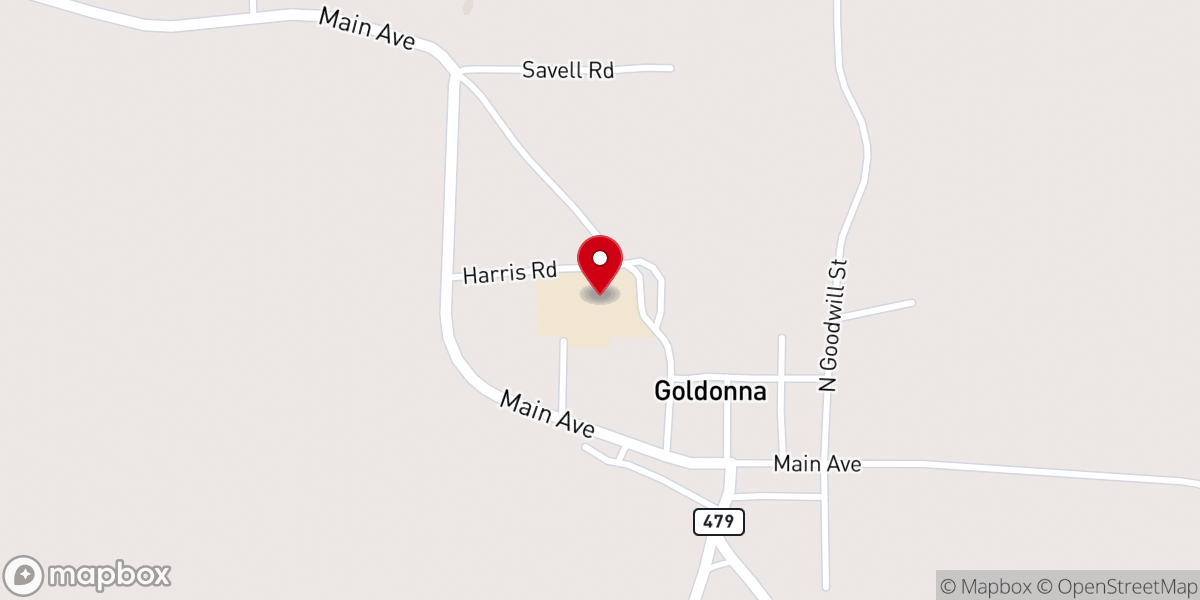 Map showing location of Goldonna Elementary/Jr High School