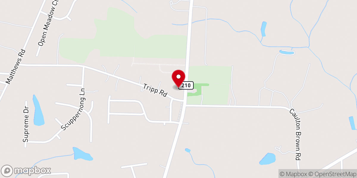 Map showing location of Cape Fear Church