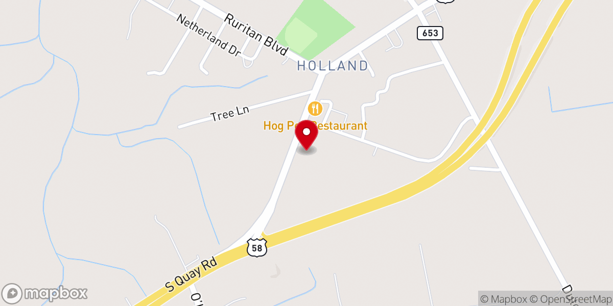 Map showing location of Holland Christian Church