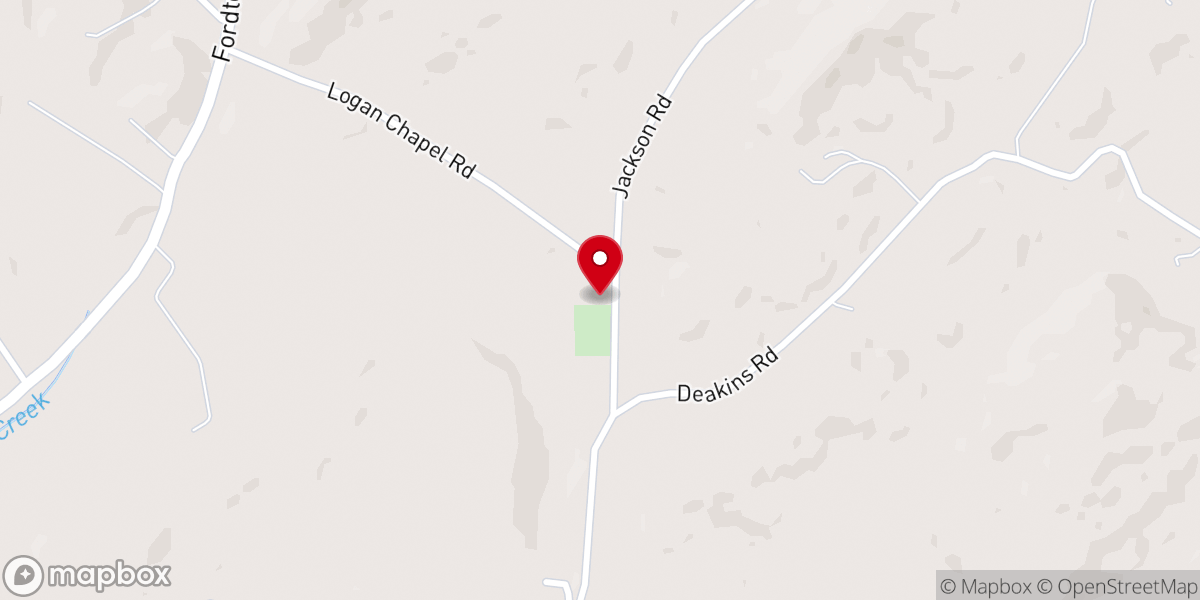 Map showing location of Logans Chapel United Methodist Church