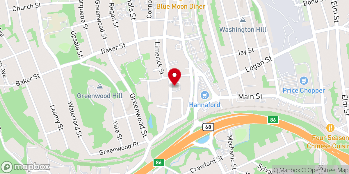 Map showing location of Iglesia de Jesucristo Palabra Miel Boston MA