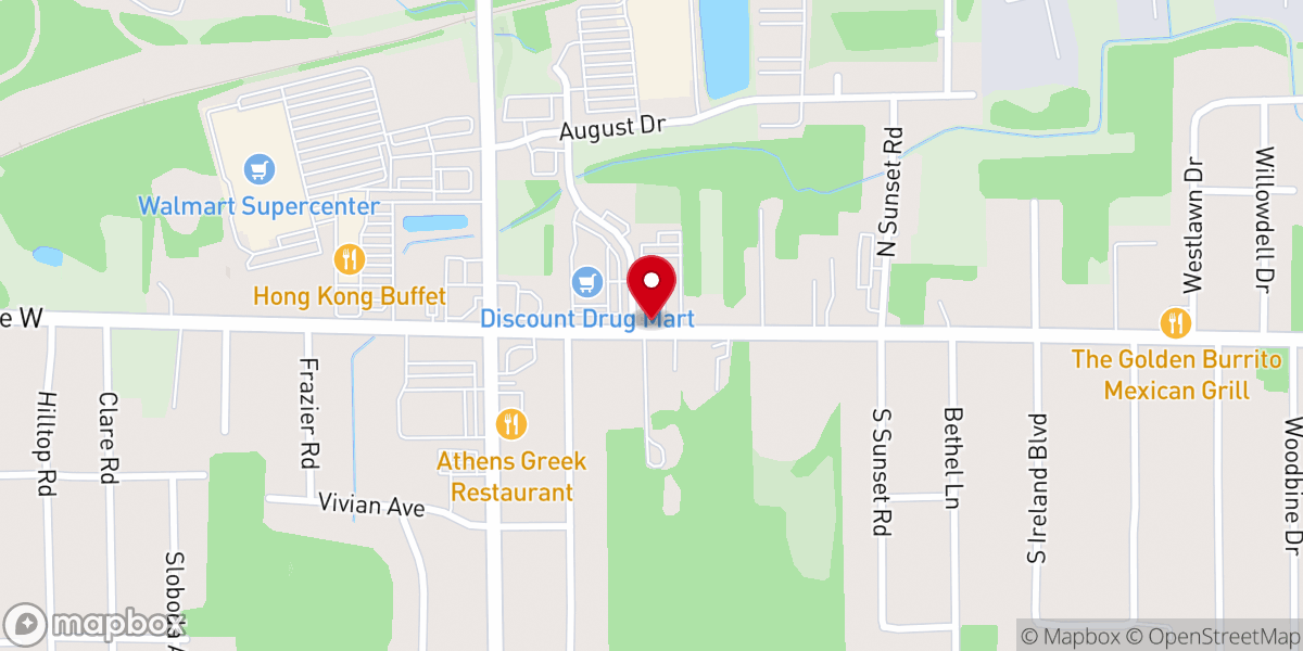 Map showing location of Hope Lutheran Church