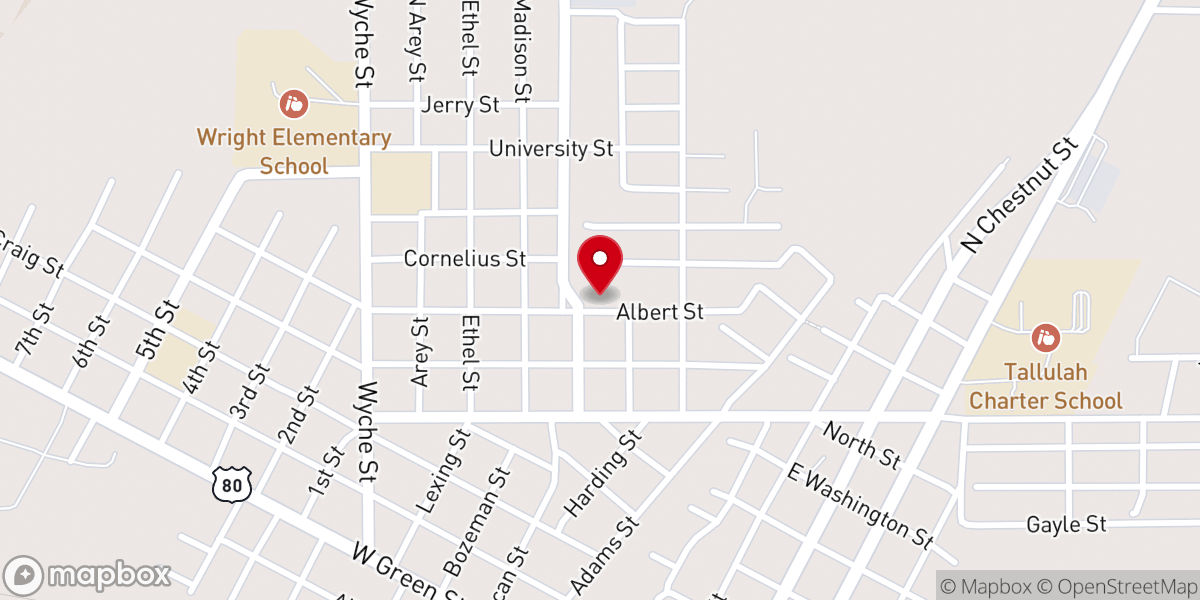 Map showing location of Palestine MB Church